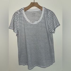 Talbots white w/black stripes, short sleeved t-shirt, LP